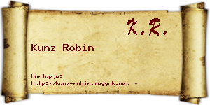 Kunz Robin névjegykártya